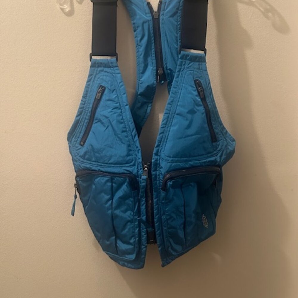 Free People Movement FP Outdoor Pursuits Blue Nylon Zip Pocket Utility Vest NEW - Picture 11 of 16